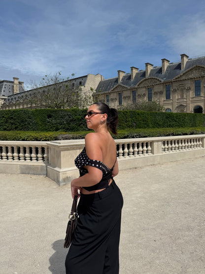 Kimmie polka dotted top - Black/white