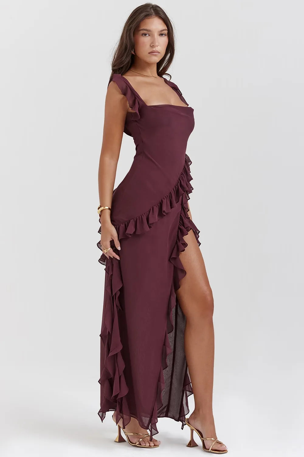 IVY MIDI DRESS - BERRY - Seldom Seen Styles