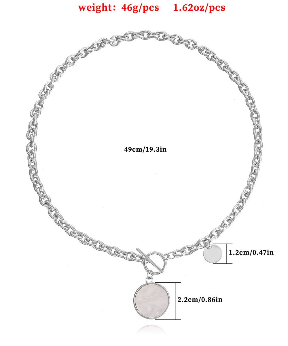 Imitation Pearl & Goldtone Toggle Necklace - Seldom Seen Styles