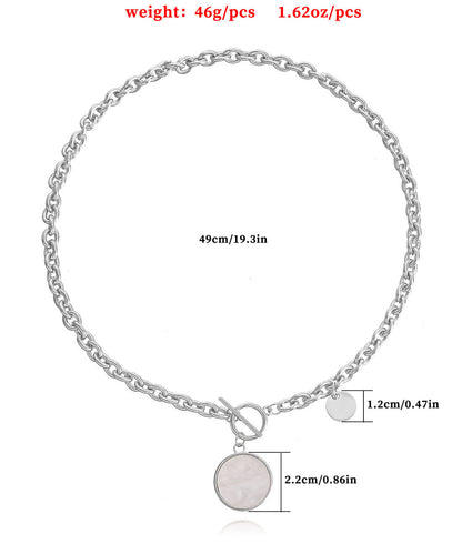 Imitation Pearl & Goldtone Toggle Necklace - Seldom Seen Styles