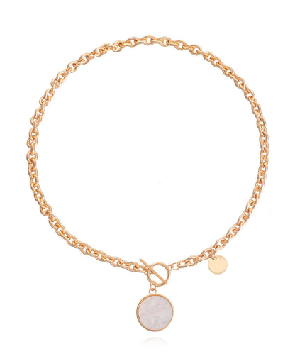 Imitation Pearl & Goldtone Toggle Necklace - Seldom Seen Styles