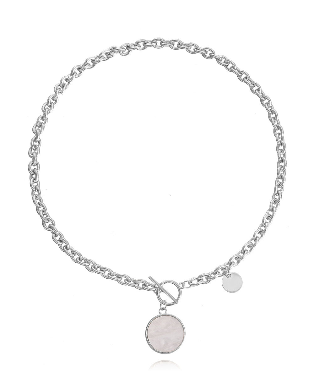 Imitation Pearl & Goldtone Toggle Necklace - Seldom Seen Styles