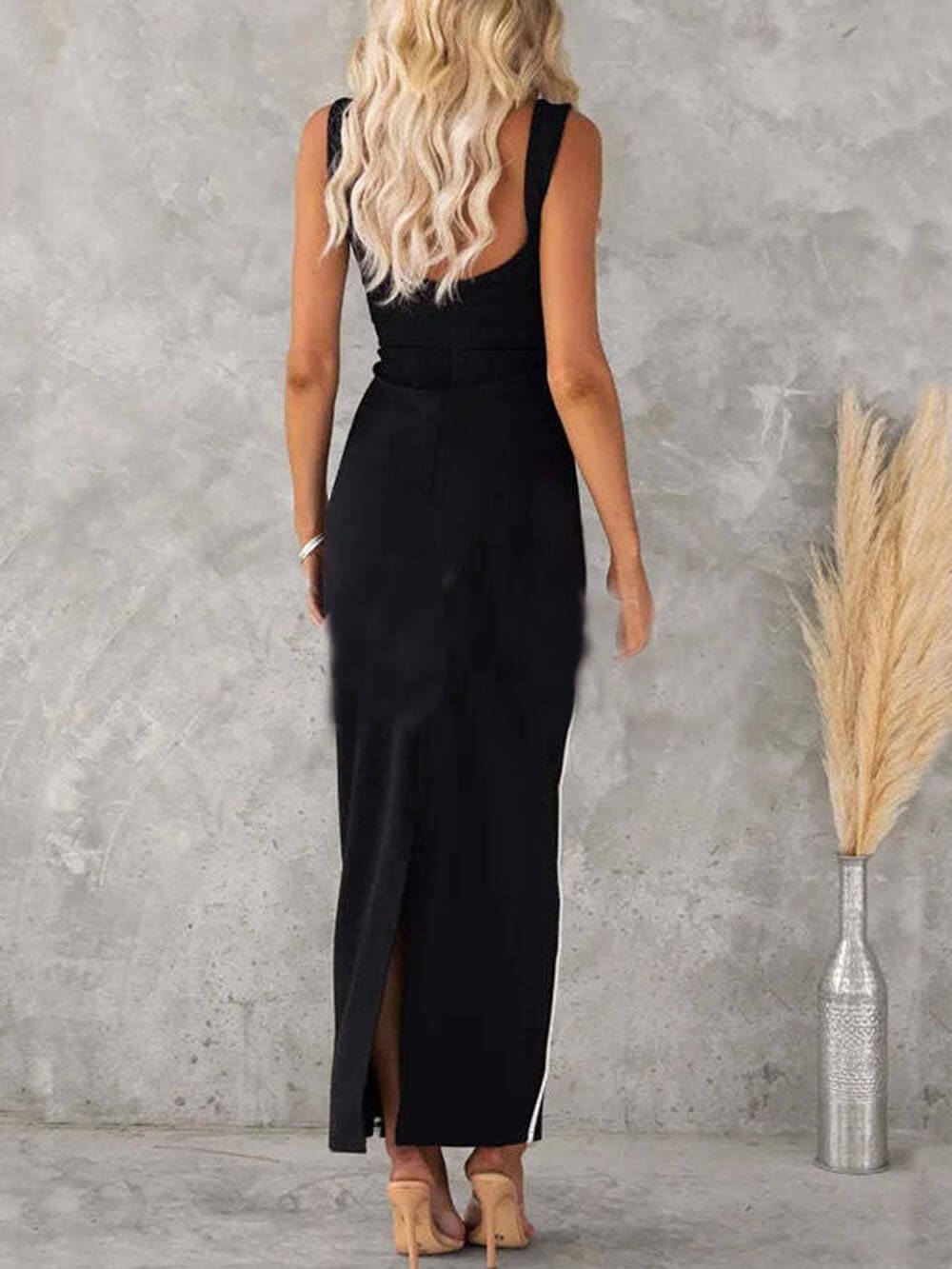 In The Heads Turn Line Trim Bodycon Stretch Maxi Dress - Seldom Seen Styles