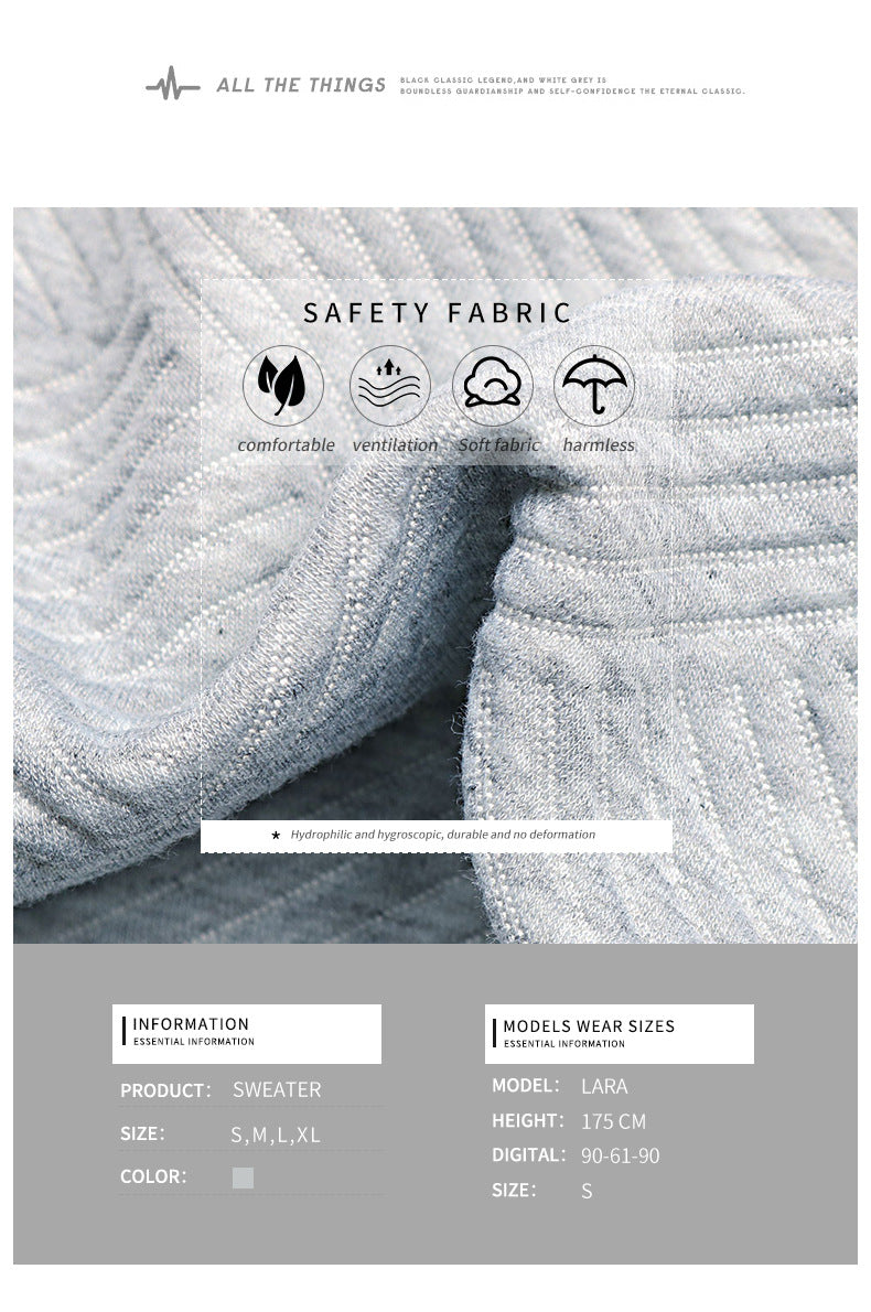 Independent Station Wholesale Hot Selling Multi-color Casual Simple Versatile Long Sleeve Textured Solid Color Cross-border Sweatshirt - Seldom Seen Styles