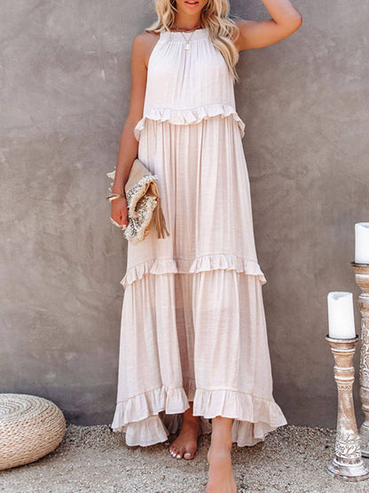Irregular Cake Sleeveless Maxi Dress - Seldom Seen Styles