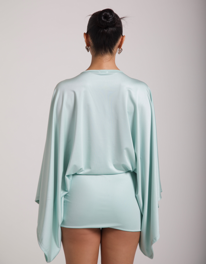 Isla Mini Dress Flowy  Long Sleeve Deep V Neck Dresses - Seldom Seen Styles