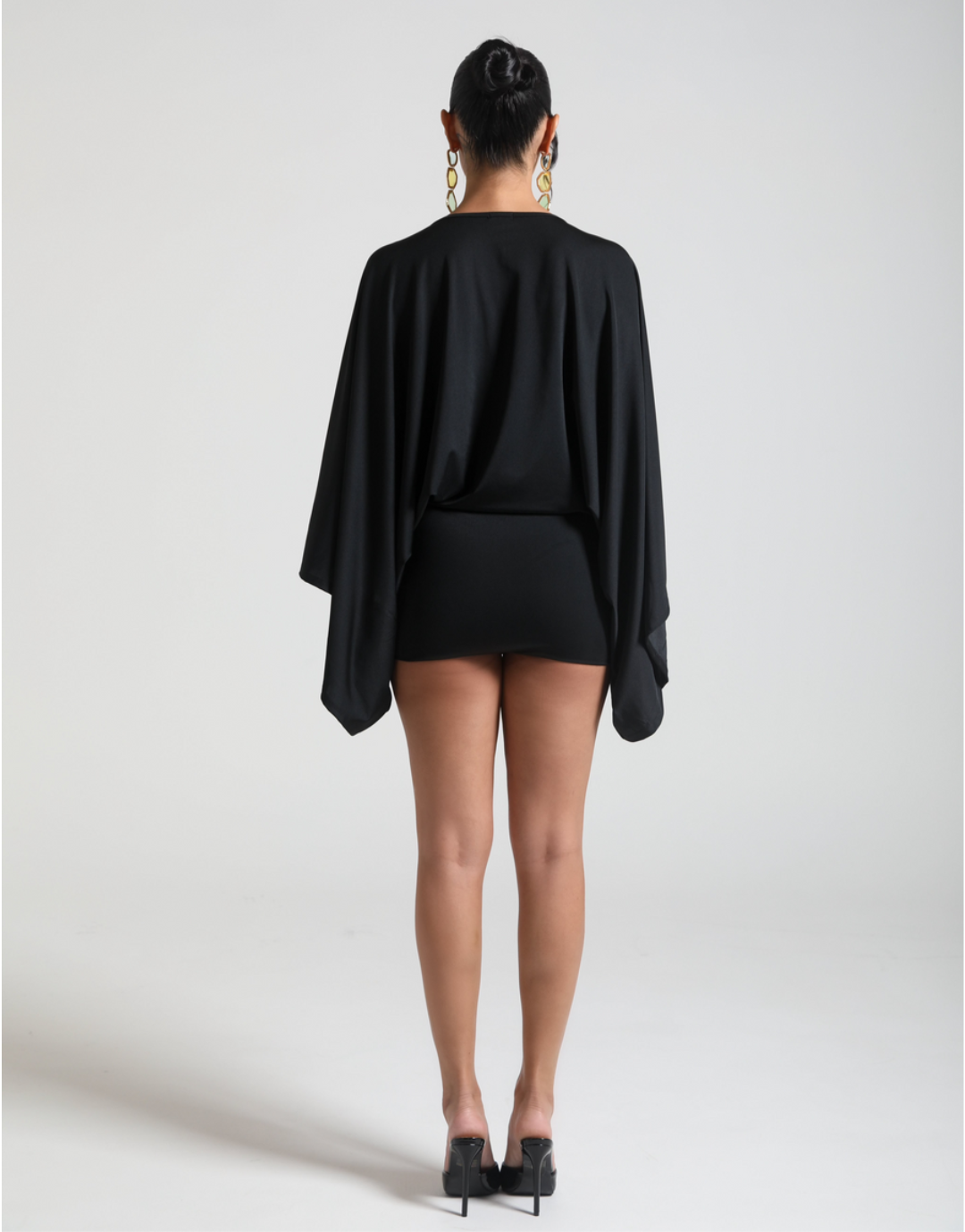 Isla Mini Dress Flowy  Long Sleeve Deep V Neck Dresses - Seldom Seen Styles