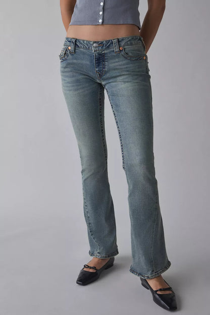 Joey Low-Rise Flap Flare Jean