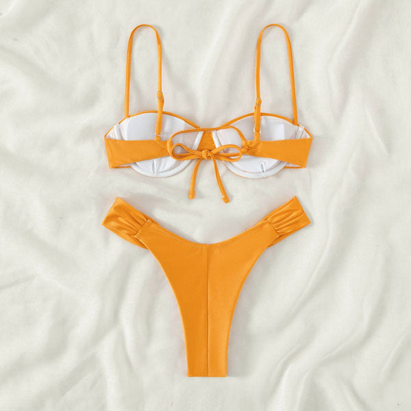 Jolin Ruched Half Cup Summer Bikini Set - Seldom Seen Styles