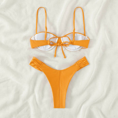 Jolin Ruched Half Cup Summer Bikini Set - Seldom Seen Styles