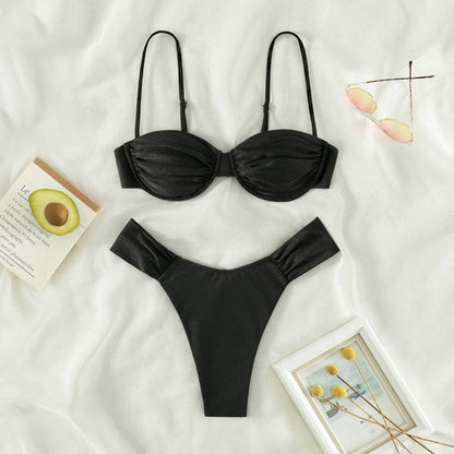 Jolin Ruched Half Cup Summer Bikini Set - Seldom Seen Styles