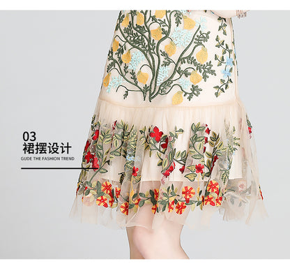 Julieta Floral Embroidery Midi Dress Bodycon Ruffle Dress - Seldom Seen Styles