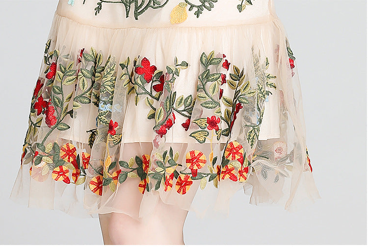 Julieta Floral Embroidery Midi Dress Bodycon Ruffle Dress - Seldom Seen Styles