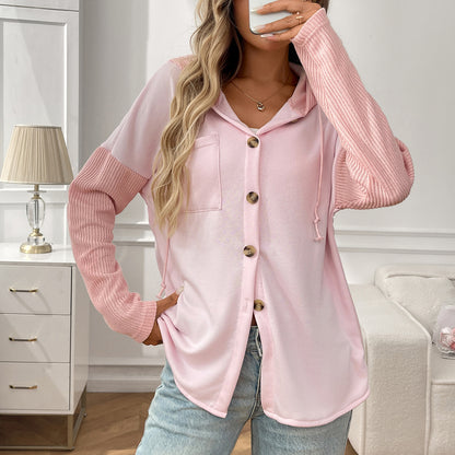 Knit Button Down Shirts for Women Dressy Casual Work Shacket V Neck Long Sleeve Loose Tops with Pocket - Seldom Seen Styles
