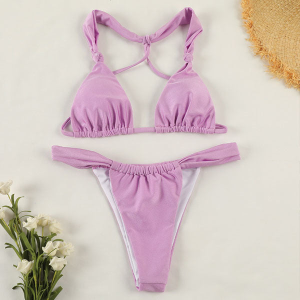 Krystal Triangle Cups Tie Back Bikini - Seldom Seen Styles