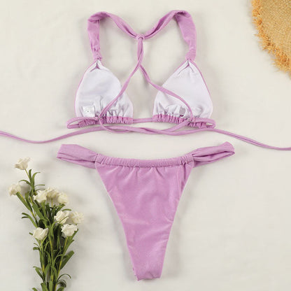 Krystal Triangle Cups Tie Back Bikini - Seldom Seen Styles