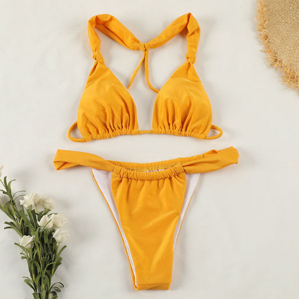 Krystal Triangle Cups Tie Back Bikini - Seldom Seen Styles