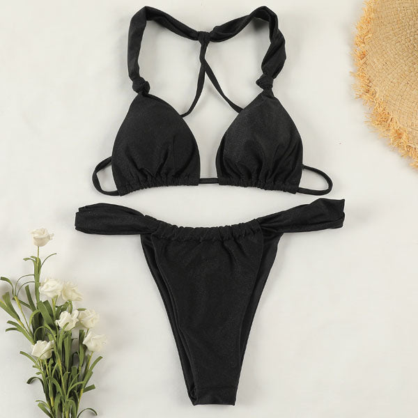 Krystal Triangle Cups Tie Back Bikini - Seldom Seen Styles