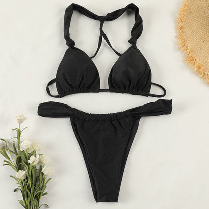 Krystal Triangle Cups Tie Back Bikini - Seldom Seen Styles