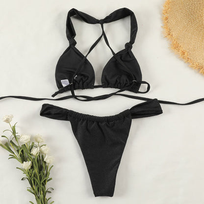 Krystal Triangle Cups Tie Back Bikini - Seldom Seen Styles