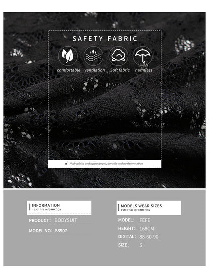 Lace Bodysuit for Women Sexy Long Sleeve V Neck Body Suits Going Out Tops Snap Crotch One Piece Teddy Lingerie - Seldom Seen Styles