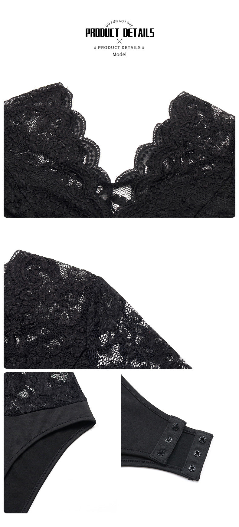Lace Bodysuit for Women Sexy Long Sleeve V Neck Body Suits Going Out Tops Snap Crotch One Piece Teddy Lingerie - Seldom Seen Styles