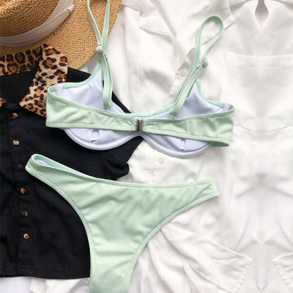 Lena Ribbed Style Underwire Bikini Set - Seldom Seen Styles