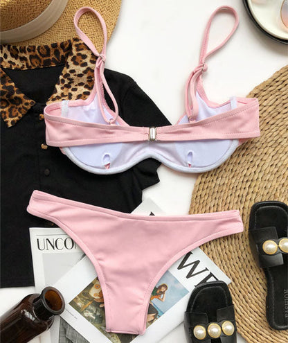 Lena Ribbed Style Underwire Bikini Set - Seldom Seen Styles