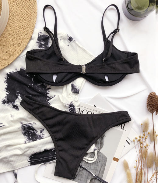 Lena Ribbed Style Underwire Bikini Set - Seldom Seen Styles