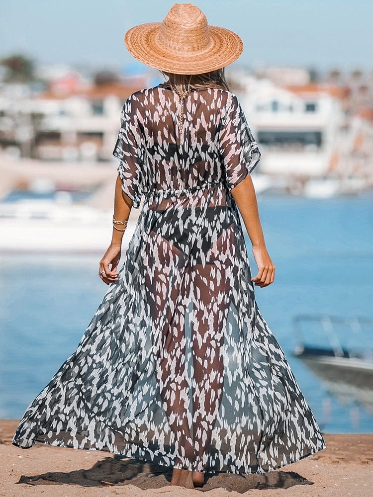 Leopard Print Kimono Bikini Cover Up - Seldom Seen Styles