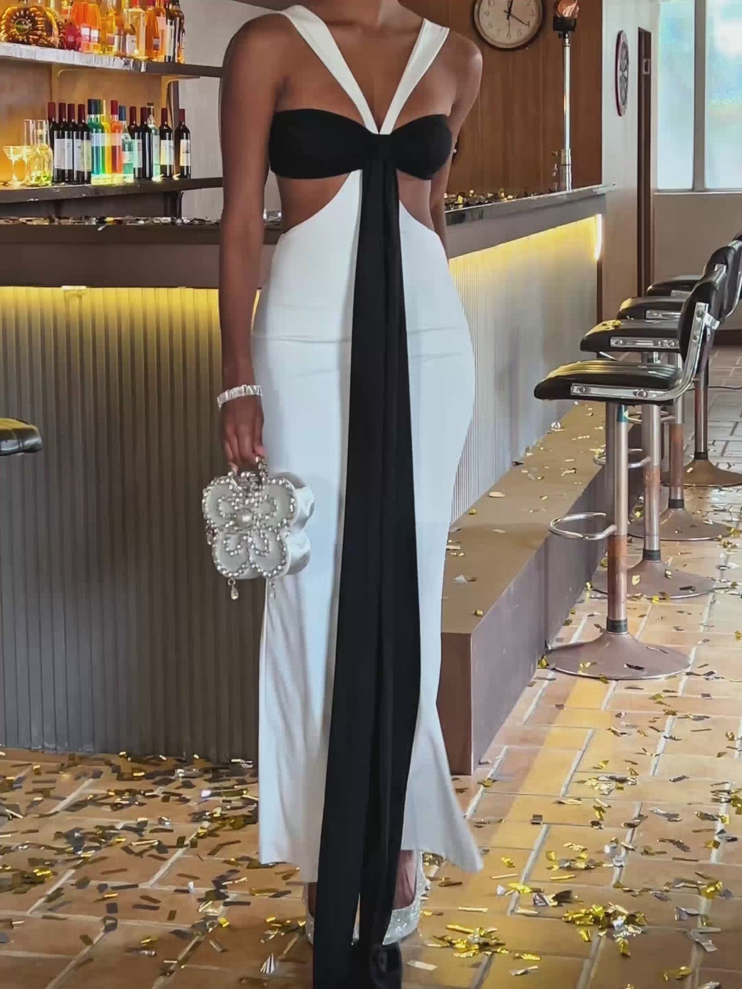 Lombe Lace Up Draped Maxi Dress - Seldom Seen Styles