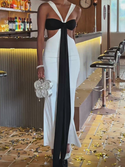 Lombe Lace Up Draped Maxi Dress - Seldom Seen Styles