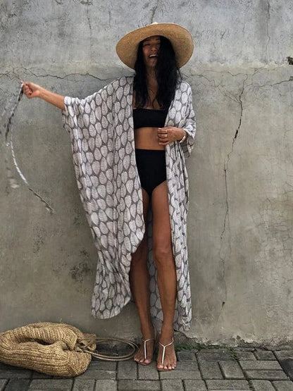 Long Floral Kimono Swimsuit Cover Up - Seldom Seen Styles