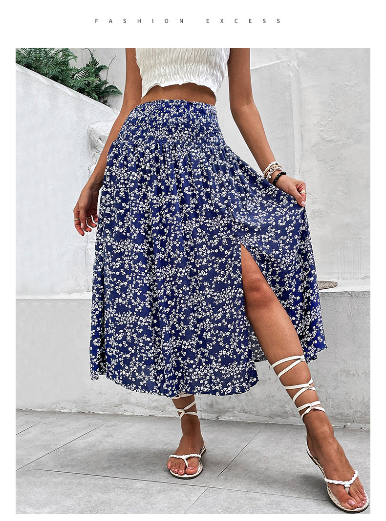 Long Skirts for Women Trendy Elastic Waist Flowy Summer Ankle Length Boho Flared A Line Tiered Maxi Skirt - Seldom Seen Styles