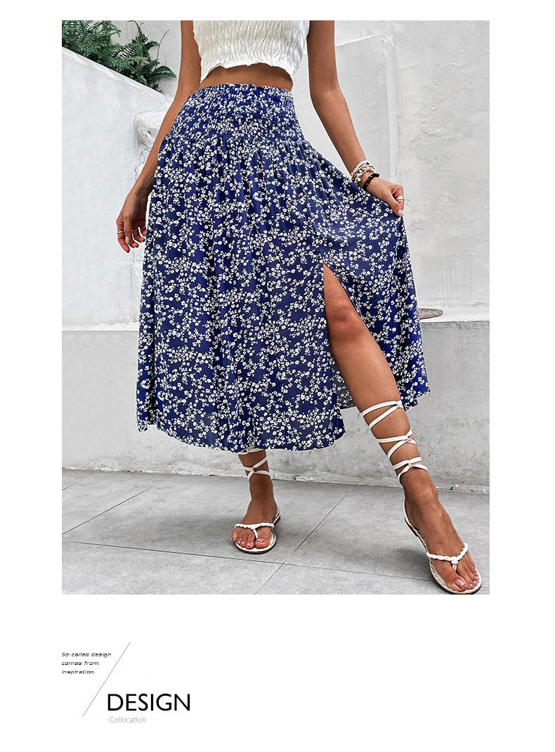 Long Skirts for Women Trendy Elastic Waist Flowy Summer Ankle Length Boho Flared A Line Tiered Maxi Skirt - Seldom Seen Styles