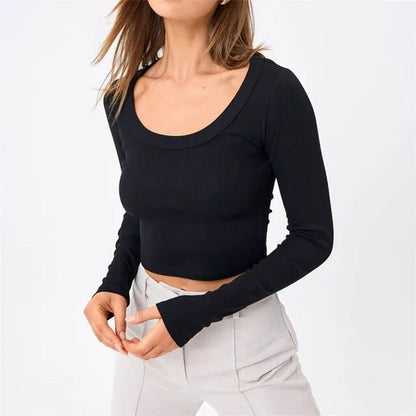 Long Sleeve Crop Top - Seldom Seen Styles
