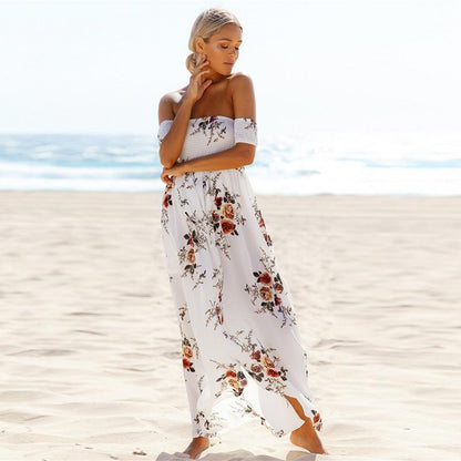 Boho Off-Shoulder Floral Maxi Sundress
