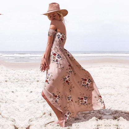 Boho Off-Shoulder Floral Maxi Sundress