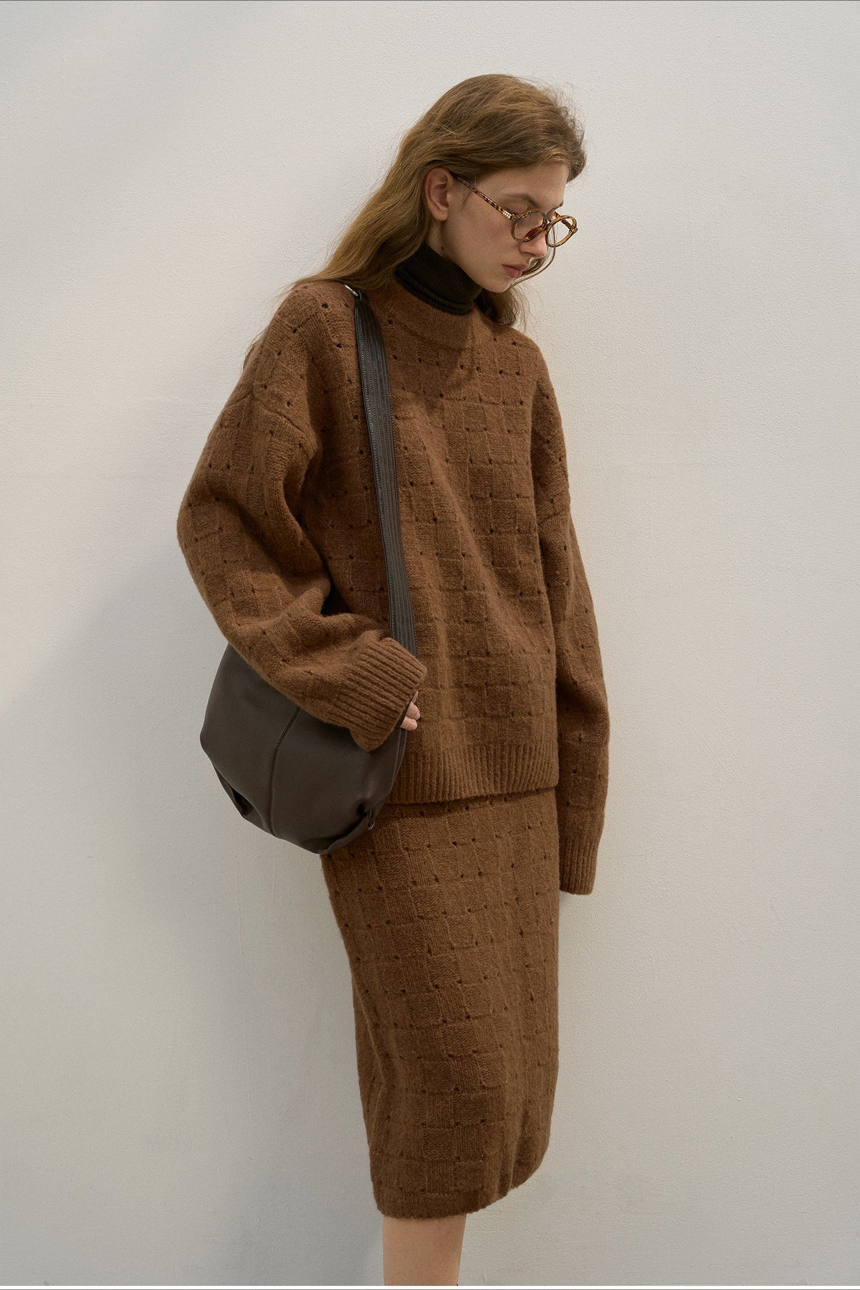 Loose Fit Crew Neck Wool Blend Pink Queen Women's Fall Sweaters 2024 Casual Long Batwing Sleeve Oversized Crewneck Pullover Winter Fashion Trendy Outfits - Seldom Seen Styles