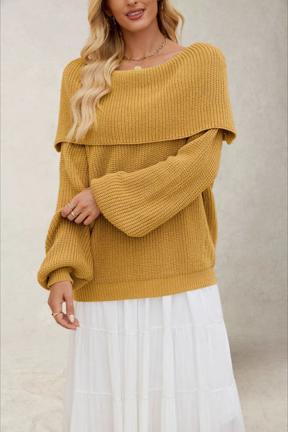 Loose Fit Off-Shoulder  Women's 2025 Fall Winter One-Shoulder Chunky Knit Pullover Sweater Tops - Seldom Seen Styles