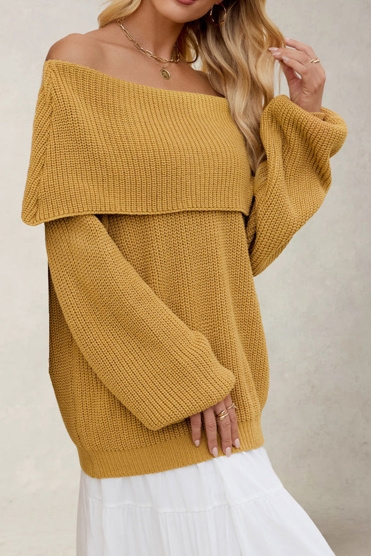 Loose Fit Off-Shoulder  Women's 2025 Fall Winter One-Shoulder Chunky Knit Pullover Sweater Tops - Seldom Seen Styles