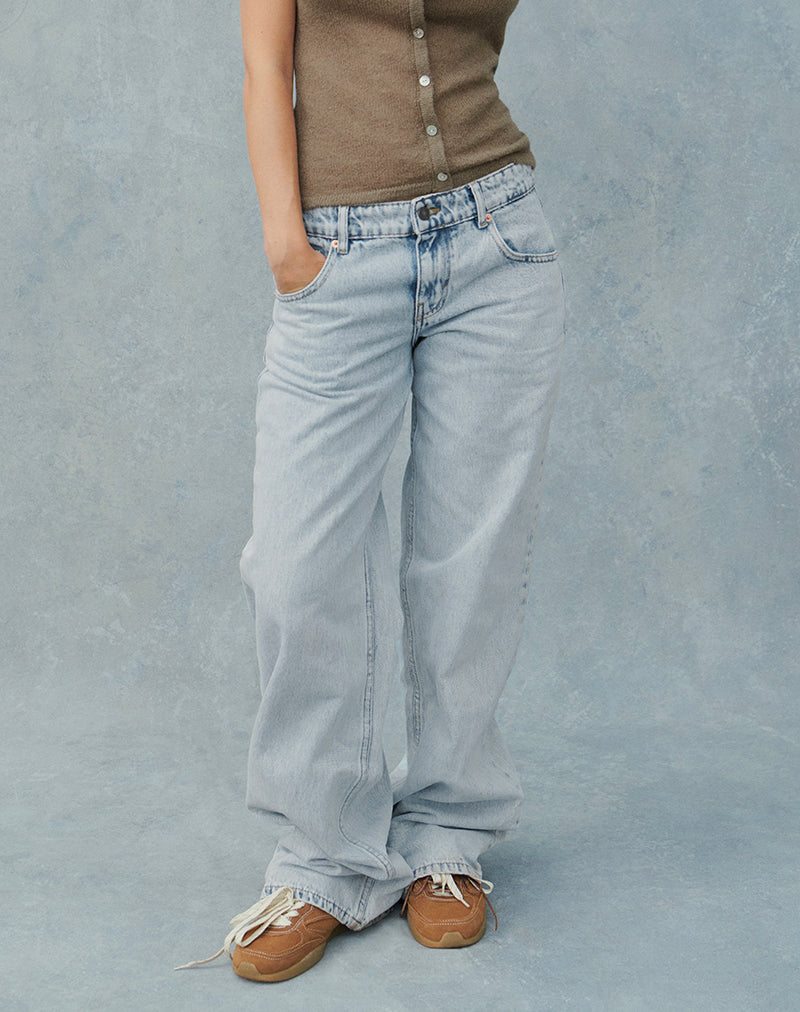 Image of Low Rise Parallel Jeans in 80s Light Blue Wash