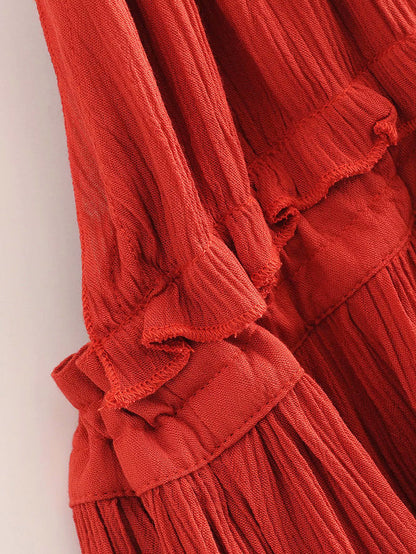 MARIA MINI DRESS Loose Fitting Summer  Halter-Neck V Neck Dresses - Seldom Seen Styles