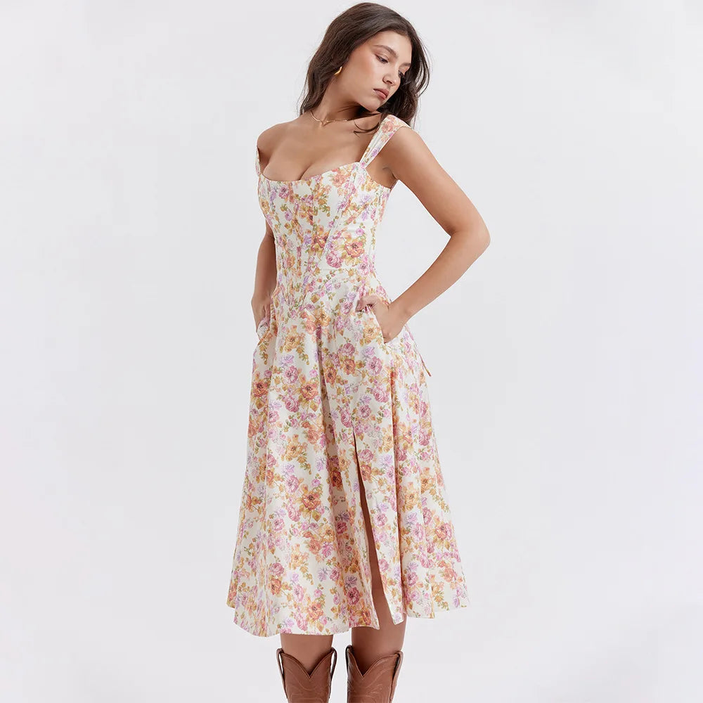Meadow Muse Floral Fummer Dress Floral Print Sundress - Seldom Seen Styles