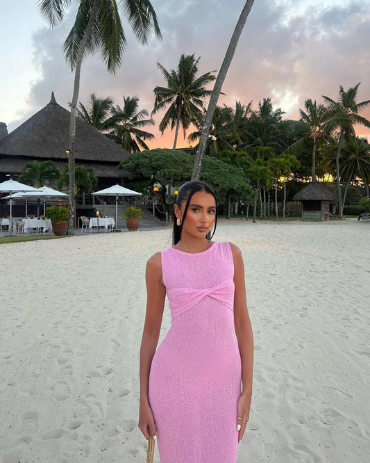 Mika | Round Neck Knitted Maxi Dress - Seldom Seen Styles