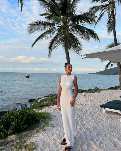 Mika | Round Neck Knitted Maxi Dress - Seldom Seen Styles