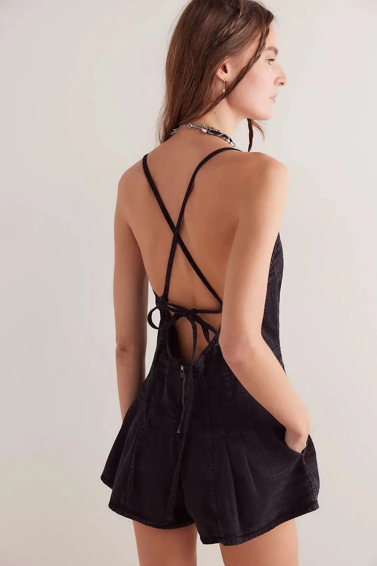 Monroe Denim Dress Mini Jumpsuit - Seldom Seen Styles