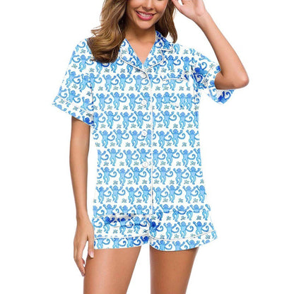 Moon Princess Sailor Guardians Wand Satin Pajama Set For Women Print Comfy Satin Sleepwear & Loungewear Pjs Printing Silky Top & Bottoms - SHESHOW - Seldom Seen Styles