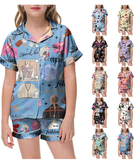 Moon Princess Sailor Guardians Wand Satin Pajama Set For Women Print Comfy Satin Sleepwear & Loungewear Pjs Printing Silky Top & Bottoms - SHESHOW - Seldom Seen Styles