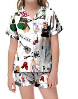 Moon Princess Sailor Guardians Wand Satin Pajama Set For Women Print Comfy Satin Sleepwear & Loungewear Pjs Printing Silky Top & Bottoms - SHESHOW - Seldom Seen Styles